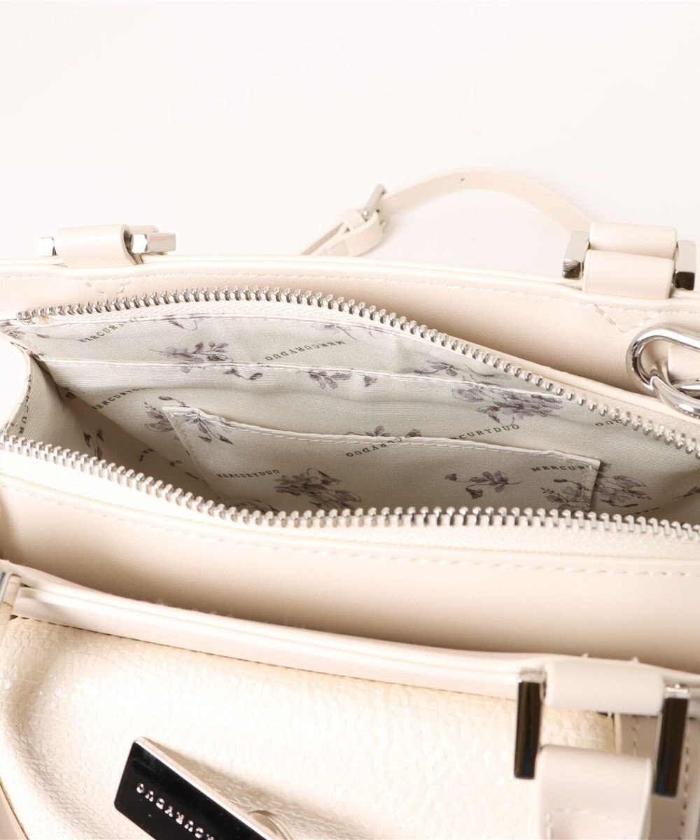 style code 【MERCURYDUO/マーキュリーデュオ】メタリッククラック調型押し フラップハンドバッグ 