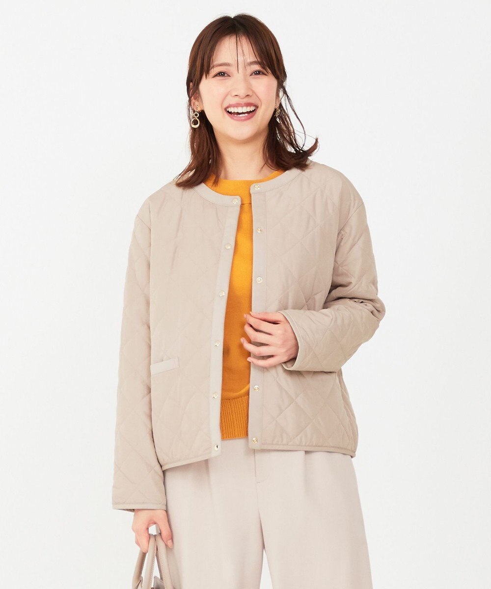 ANY SIS S 【洗える】レディトリミングキルト ブルゾン 