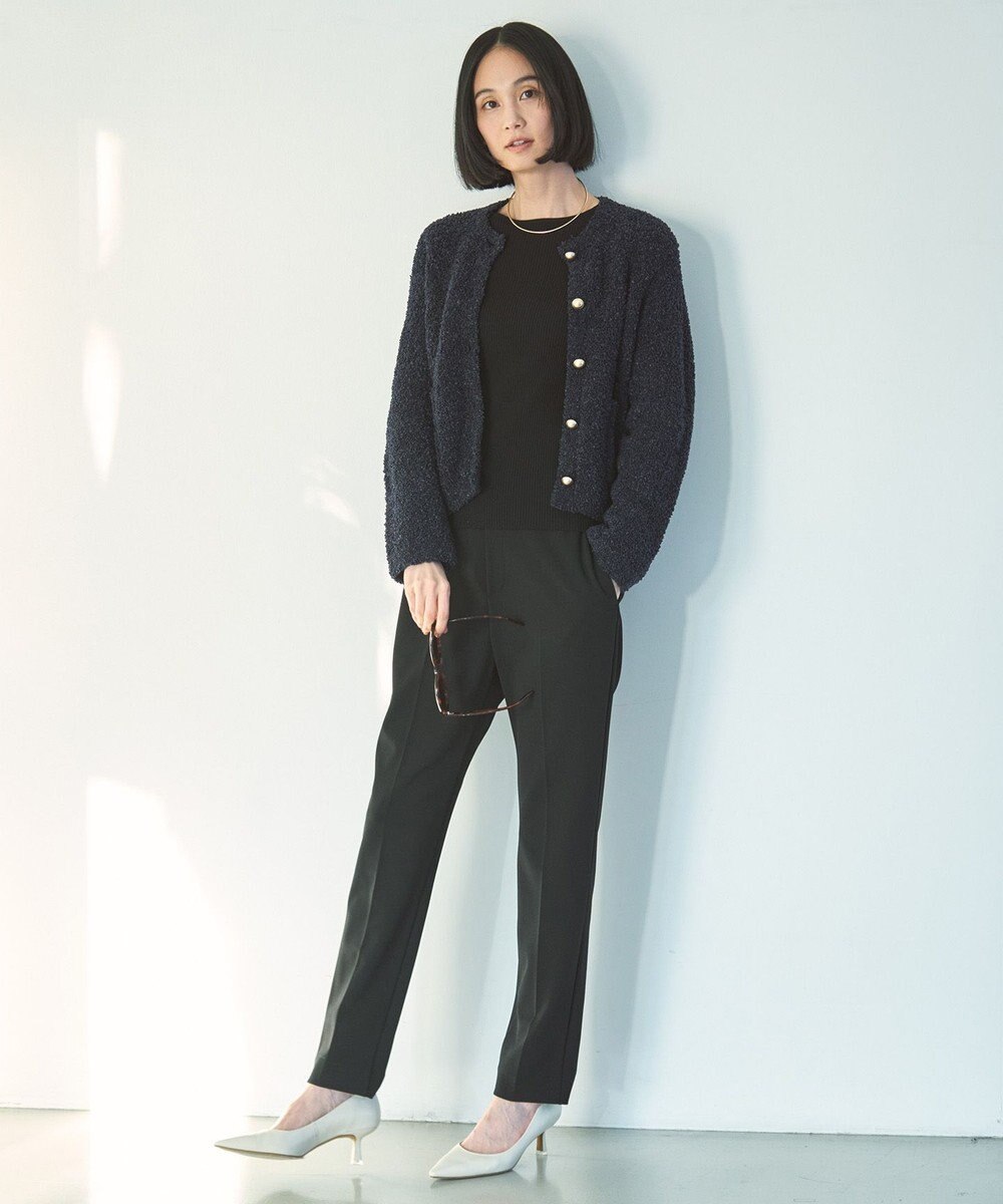 UNFILO マイビューティ リブボートネック ニット 