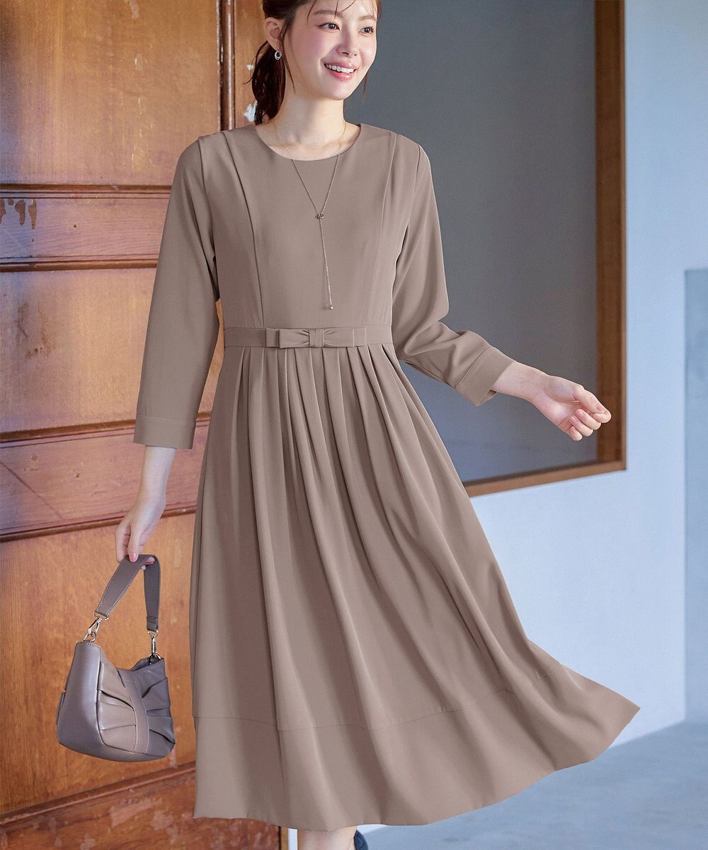 Tiaclasse L 【セレモニー・新色追加】リボンベルトフレアワンピース 