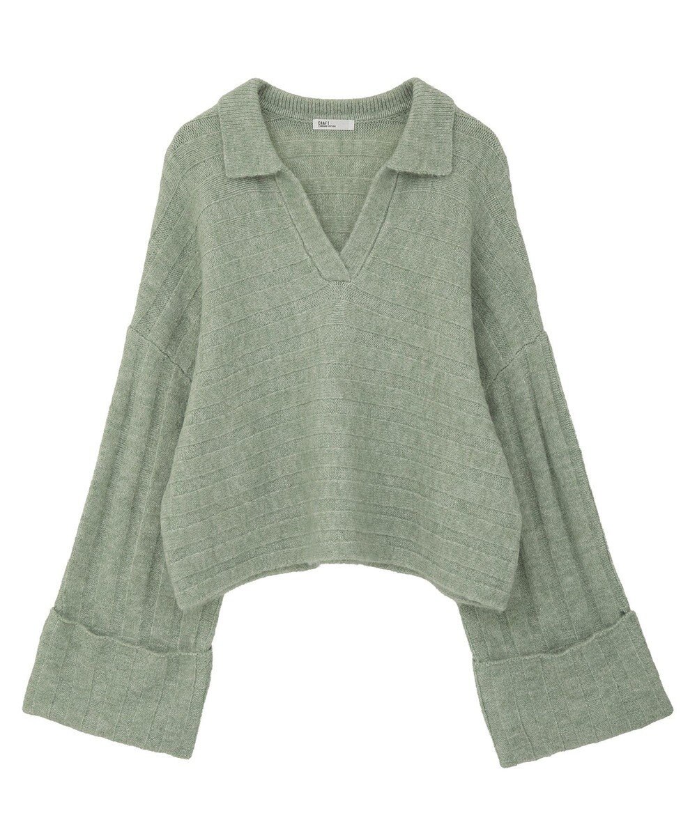 CRAFT STANDARD BOUTIQUE ロールアップ袖ショート丈ニットプルオーバー 