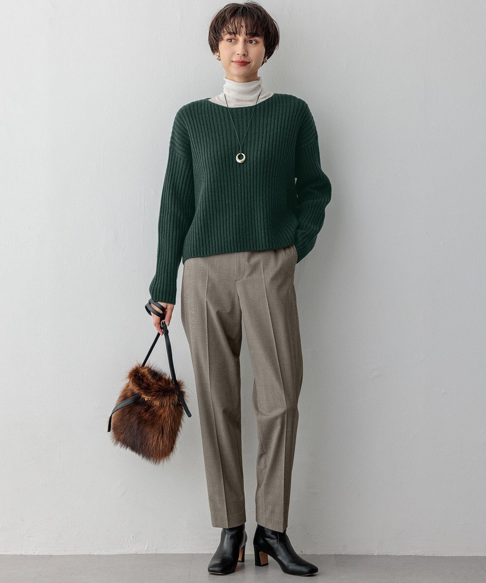 23区 【Oggi2月号掲載/洗える】カシミヤブレンド クロップド ニット 