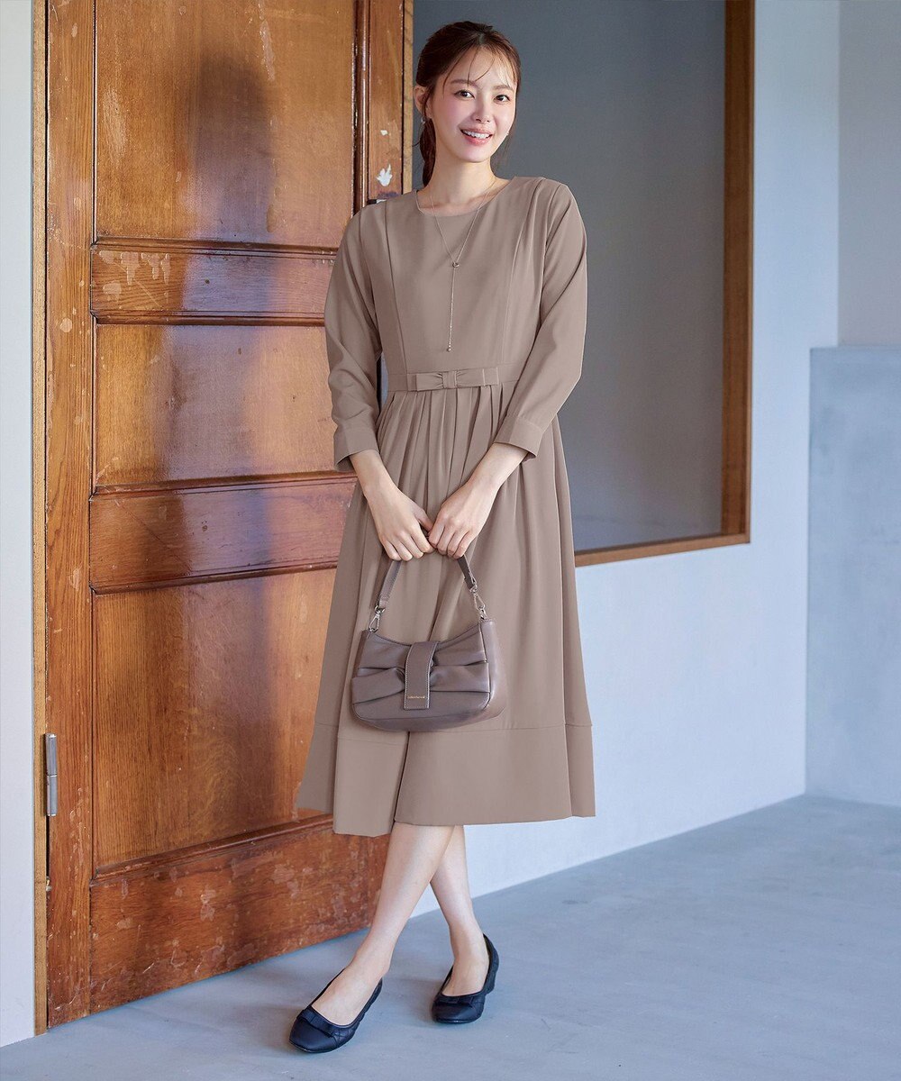 Tiaclasse L 【セレモニー・新色追加】リボンベルトフレアワンピース 