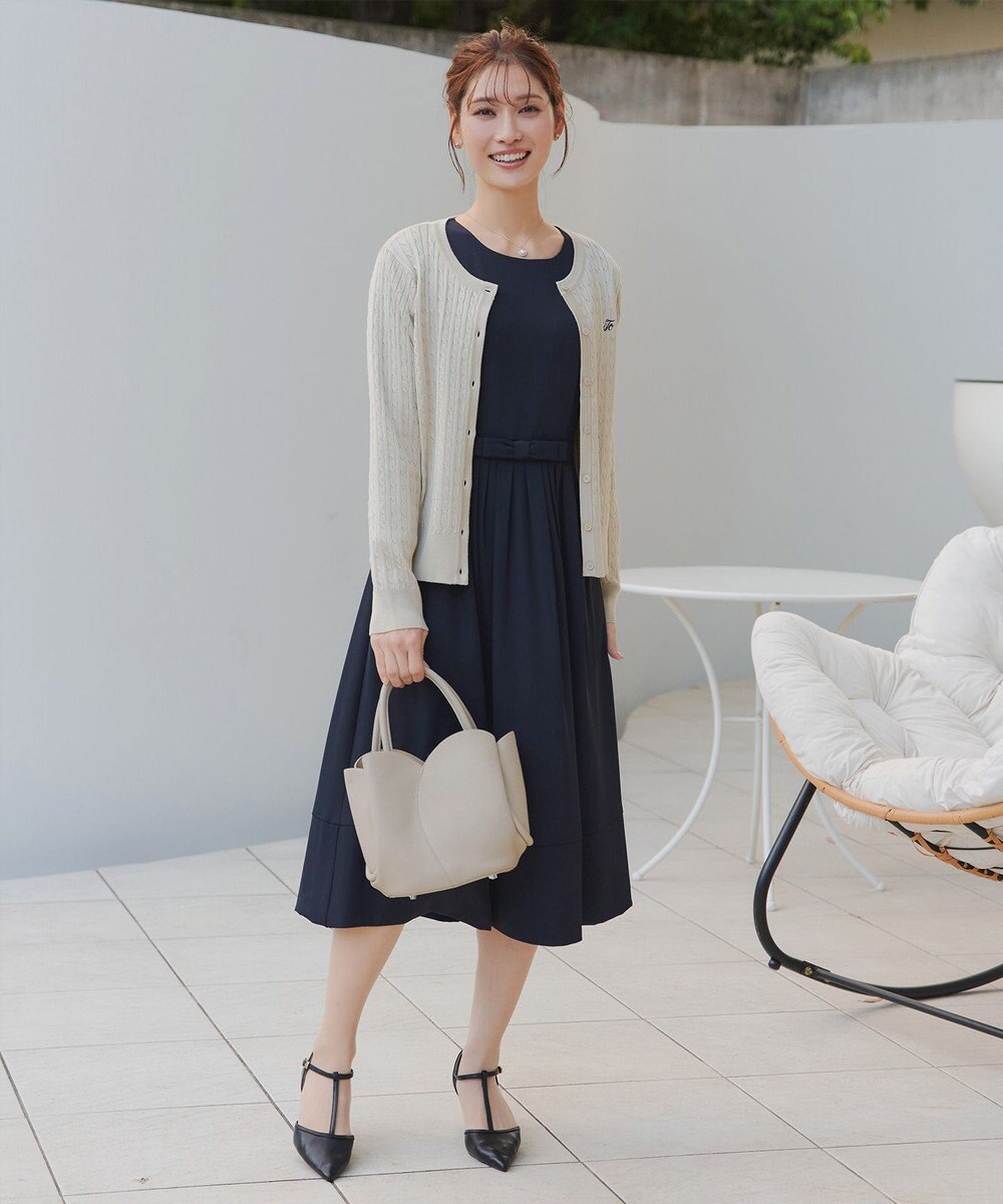 Tiaclasse L 【セレモニー・新色追加】リボンベルトフレアワンピース 