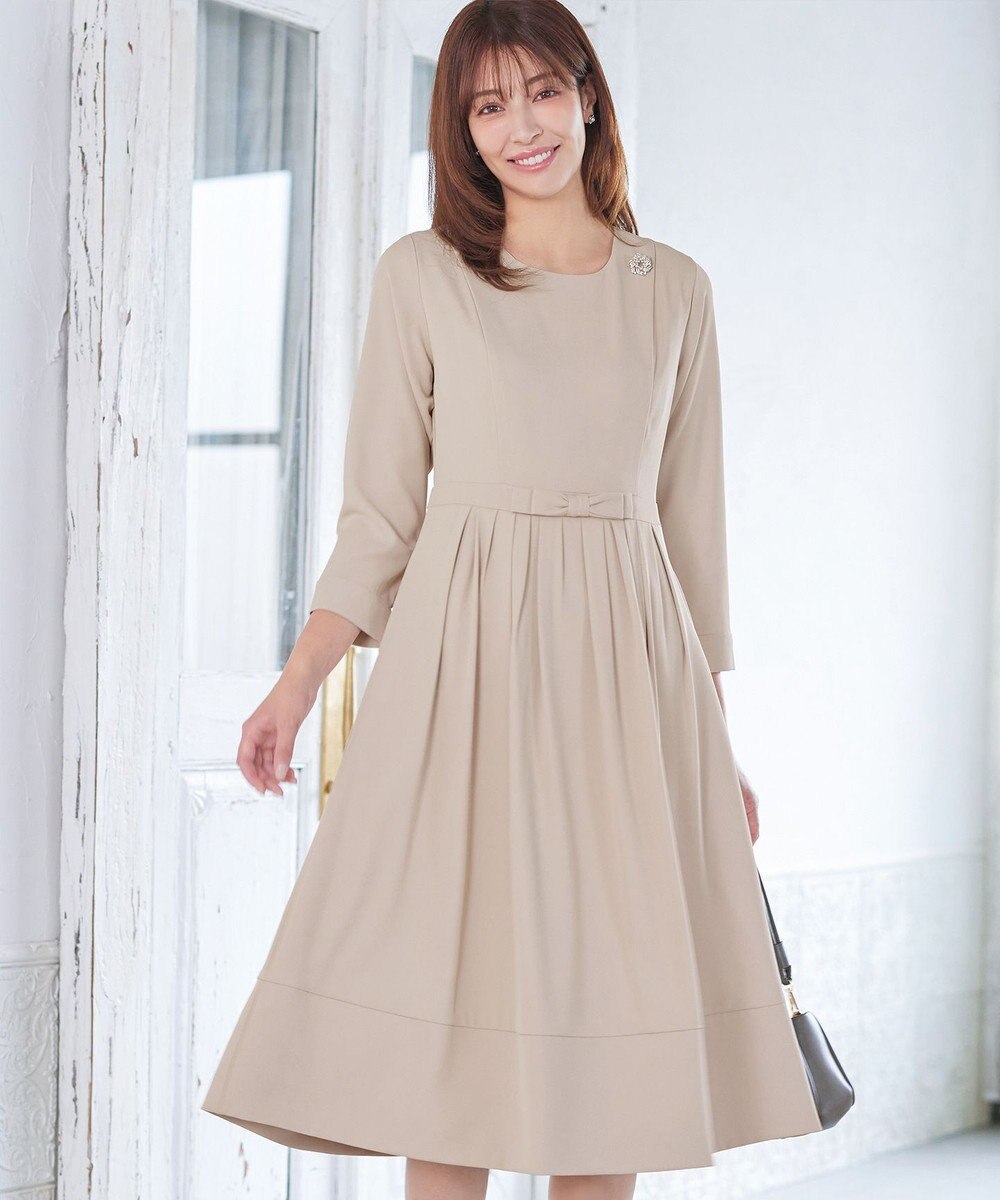 Tiaclasse L 【セレモニー・新色追加】リボンベルトフレアワンピース 