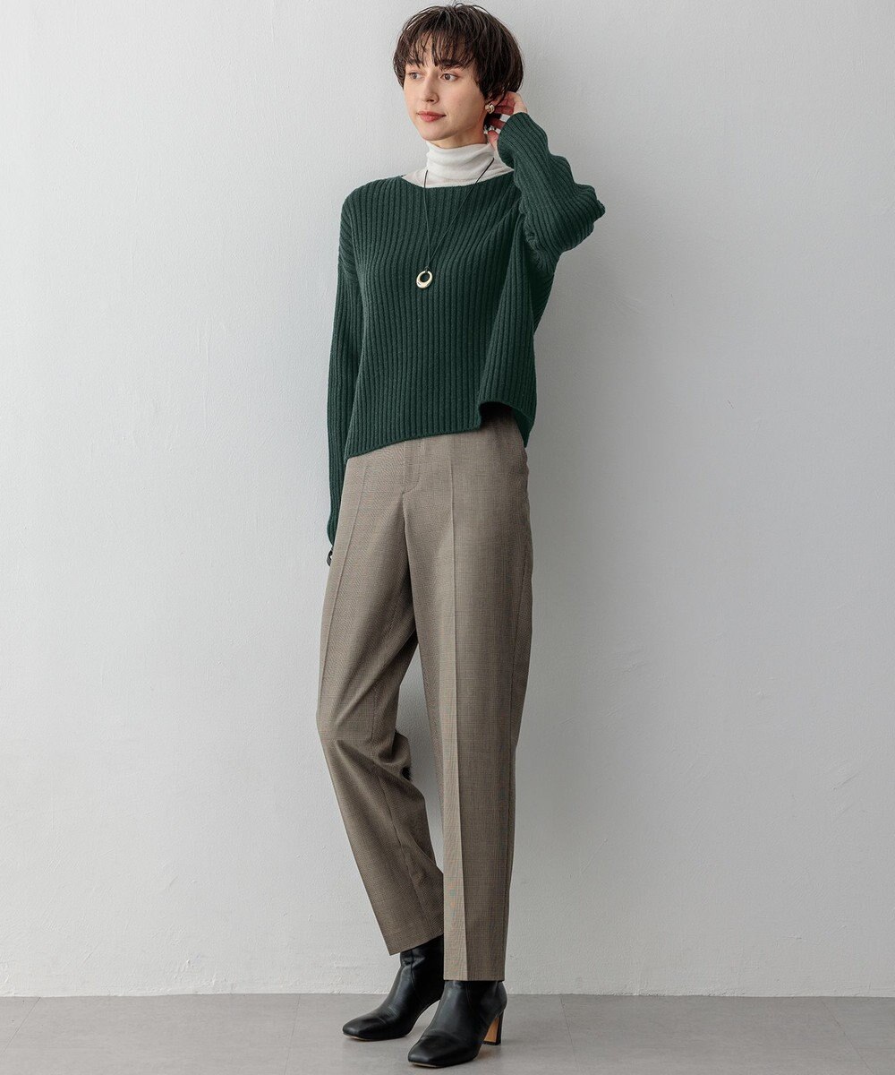 23区 【Oggi2月号掲載/洗える】カシミヤブレンド クロップド ニット 