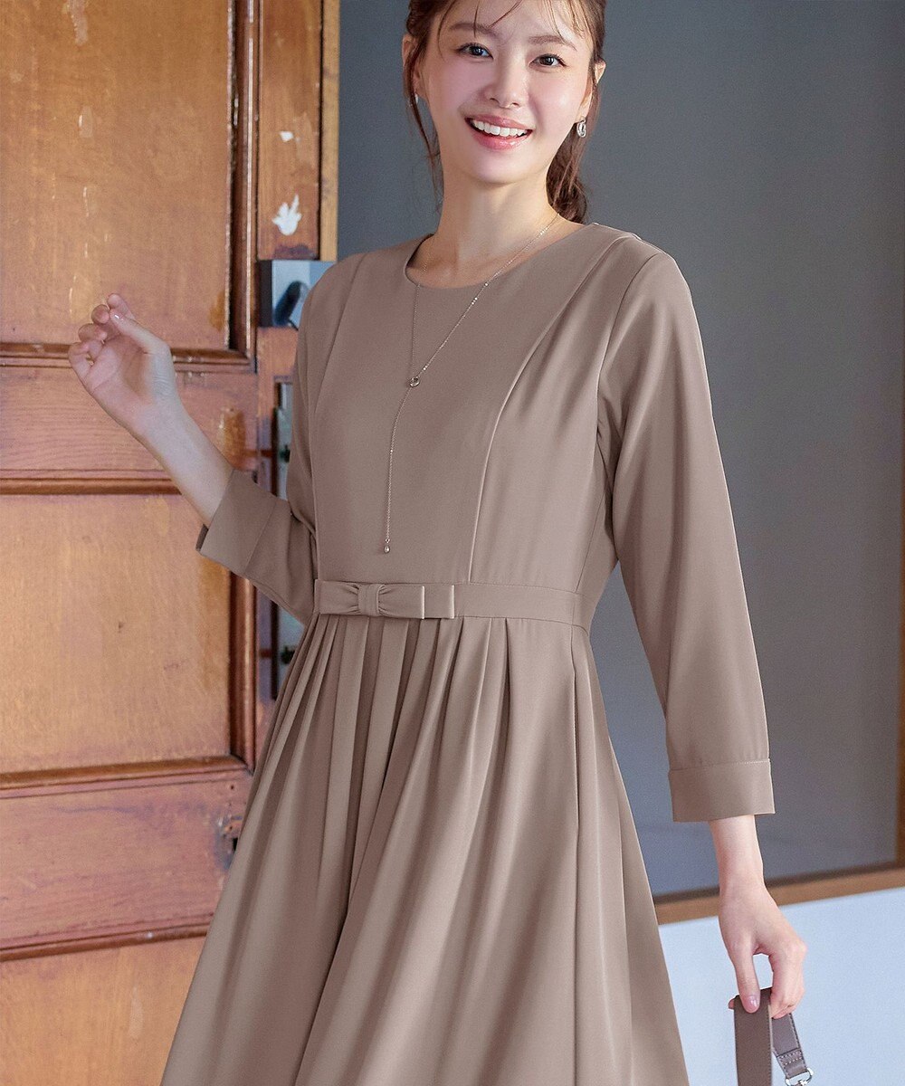 Tiaclasse L 【セレモニー・新色追加】リボンベルトフレアワンピース 