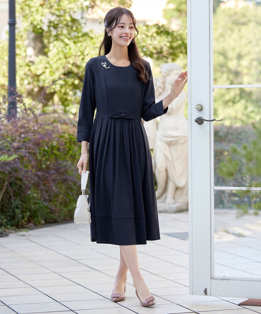 Tiaclasse L 【セレモニー・新色追加】リボンベルトフレアワンピース 