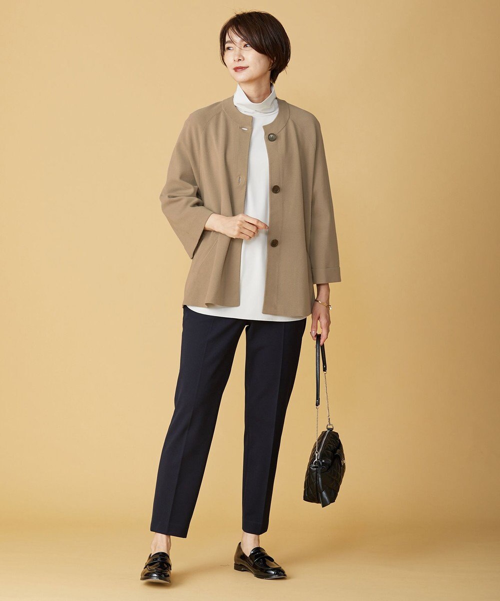 J.PRESS LADIES L 【洗える】アルガンシルク テーパード パンツ 