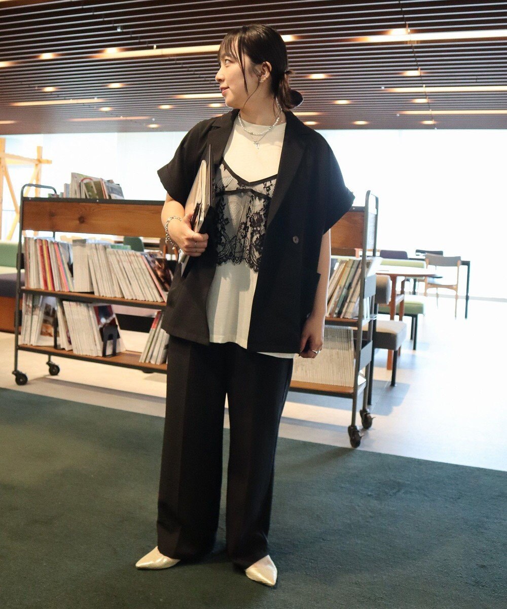 Green Parks 麻調合繊イージーパンツ 