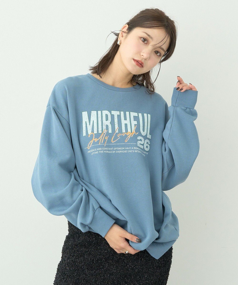 earth music&ecology ウ゛ィンテージ風裏毛ロゴプルオーバー 