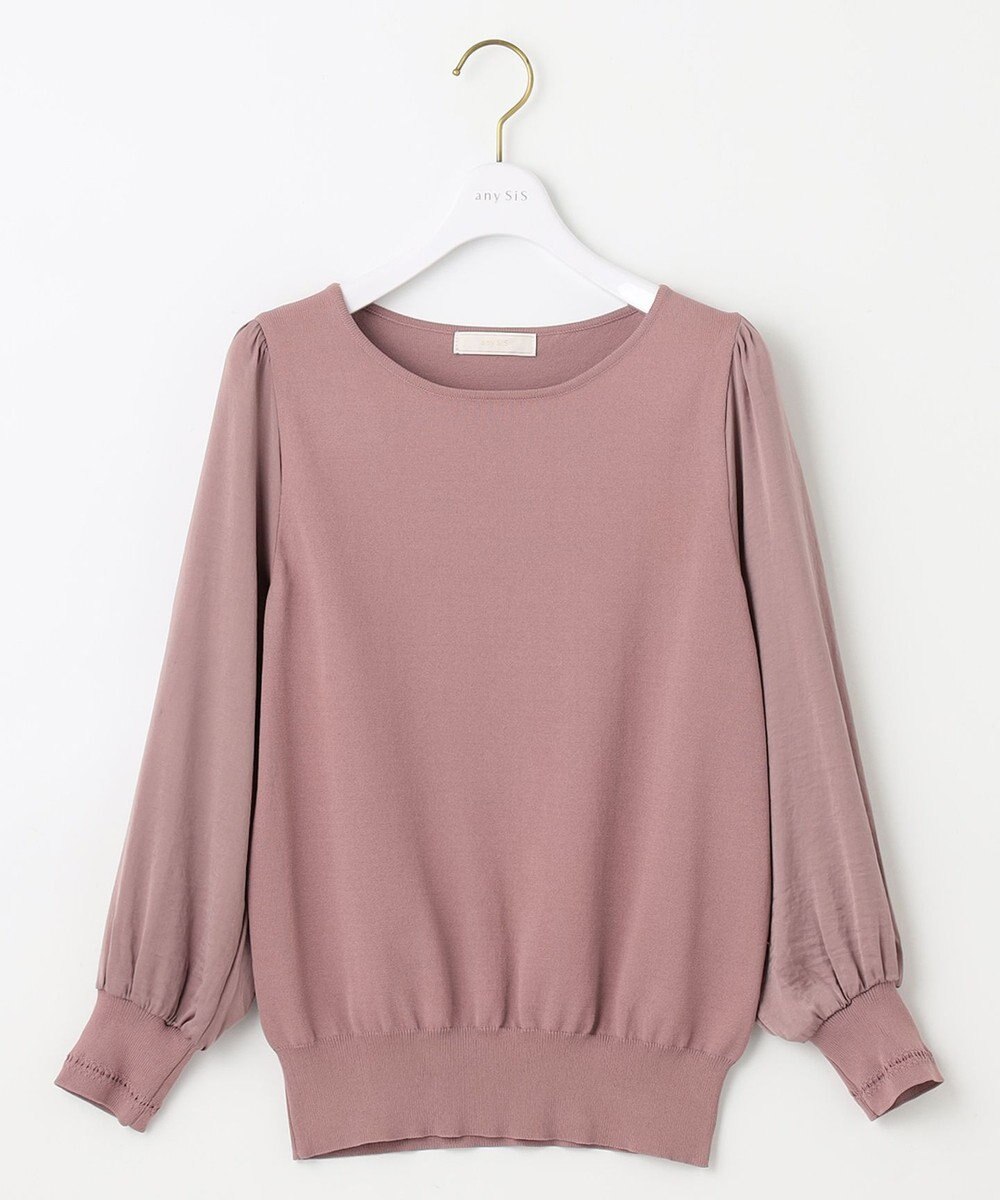 ANY SIS 【洗える】異素材コンビ ニット 