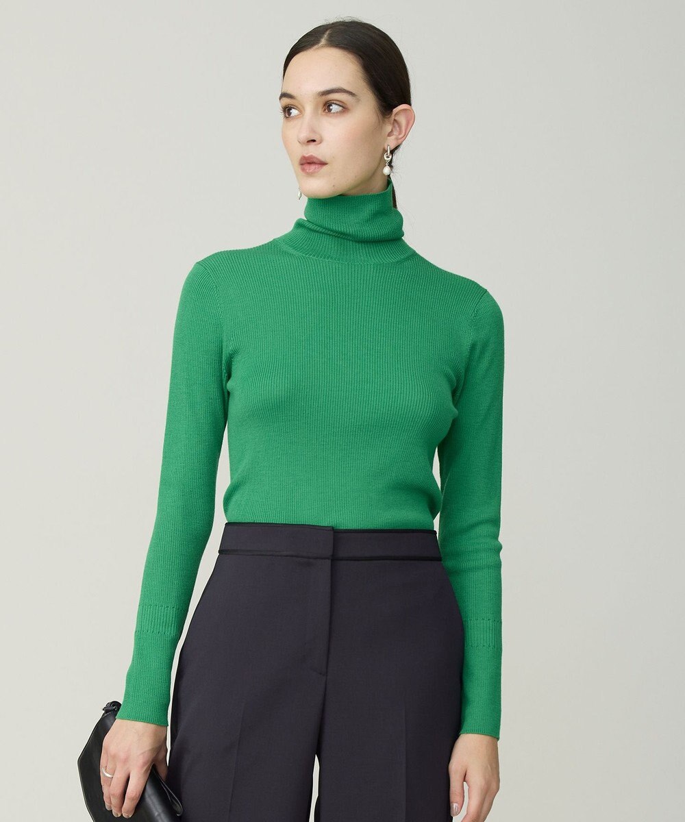 ICB L 【新色追加】エクストラファインメリノリブ タートルネックプルオーバー 