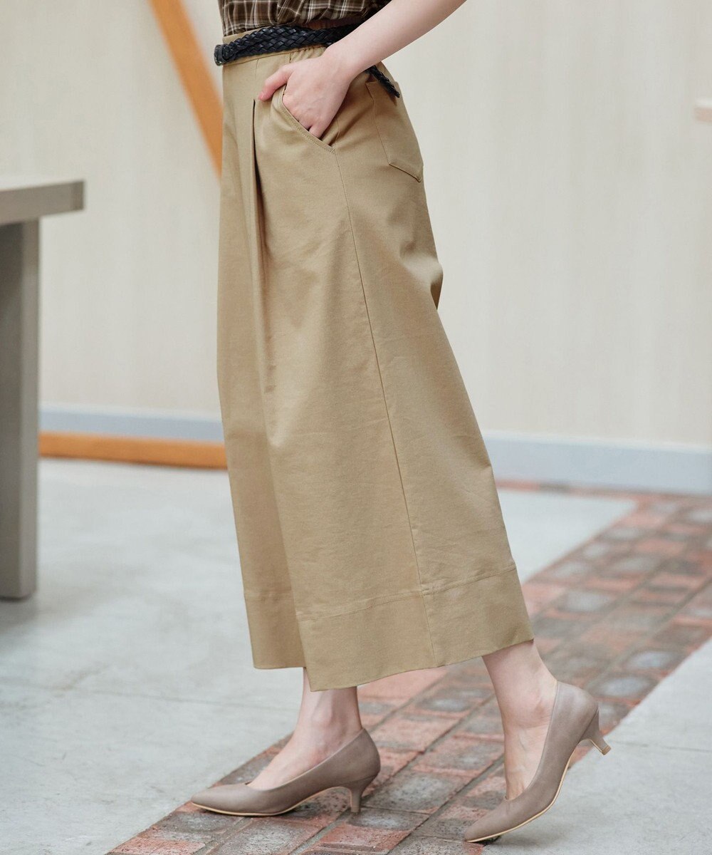 Tiaclasse ストレッチタックワイドパンツ 