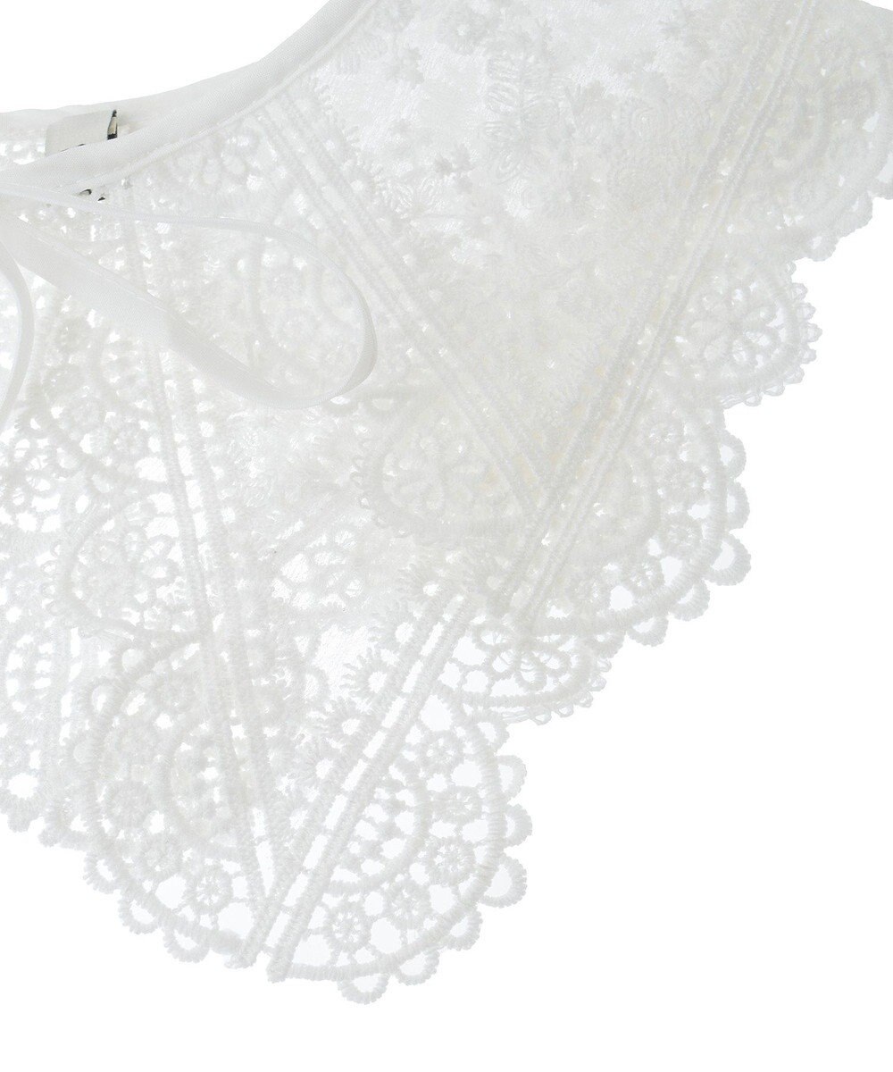 earth music&ecology シアー刺繍レース付け襟 