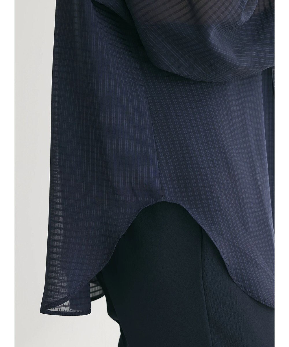 Green Parks シアーチェック袖ドロストシャツチュニック 