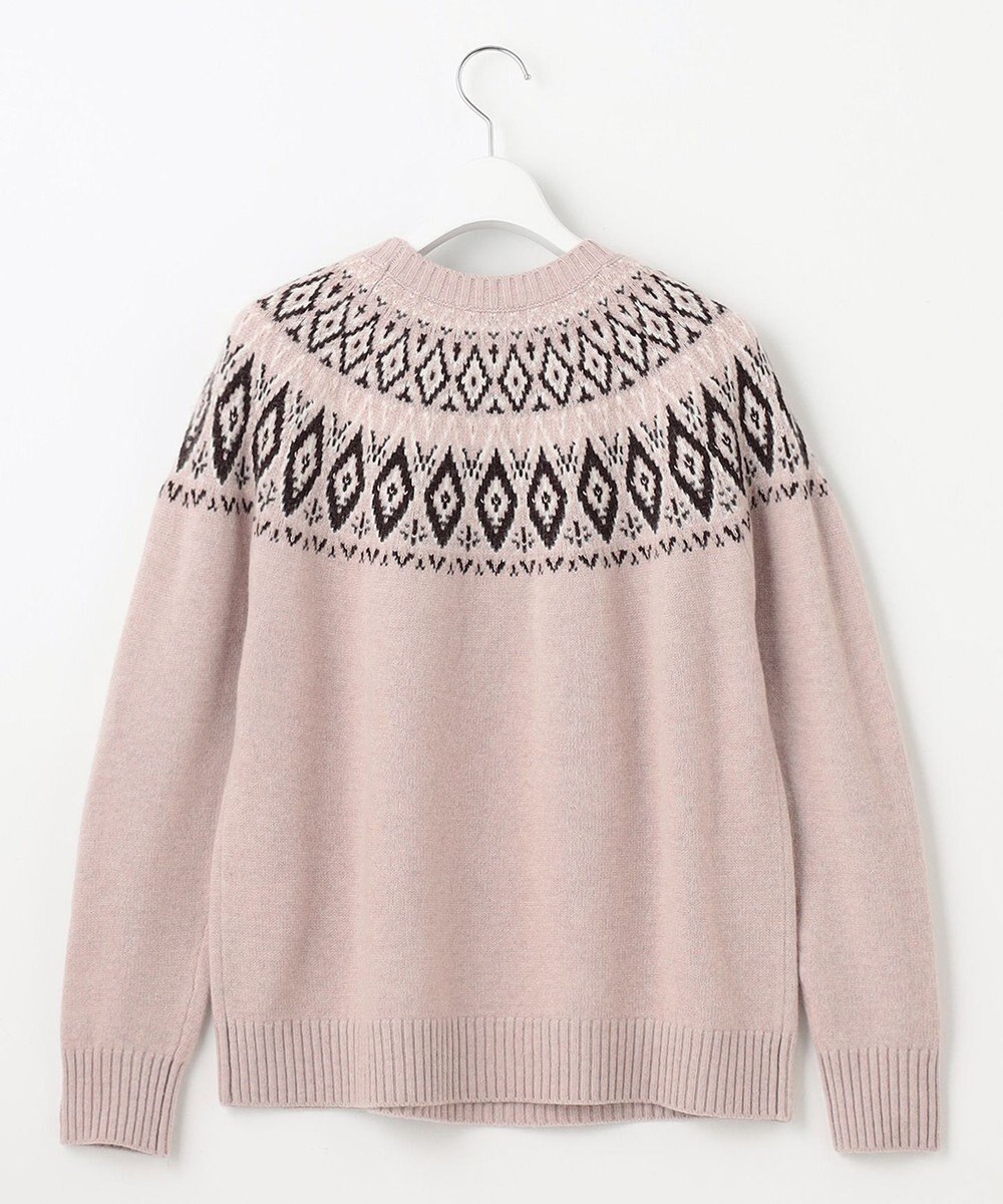 J.PRESS LADIES 【洗える】FAIR ISLE ラウンドネック ニット 