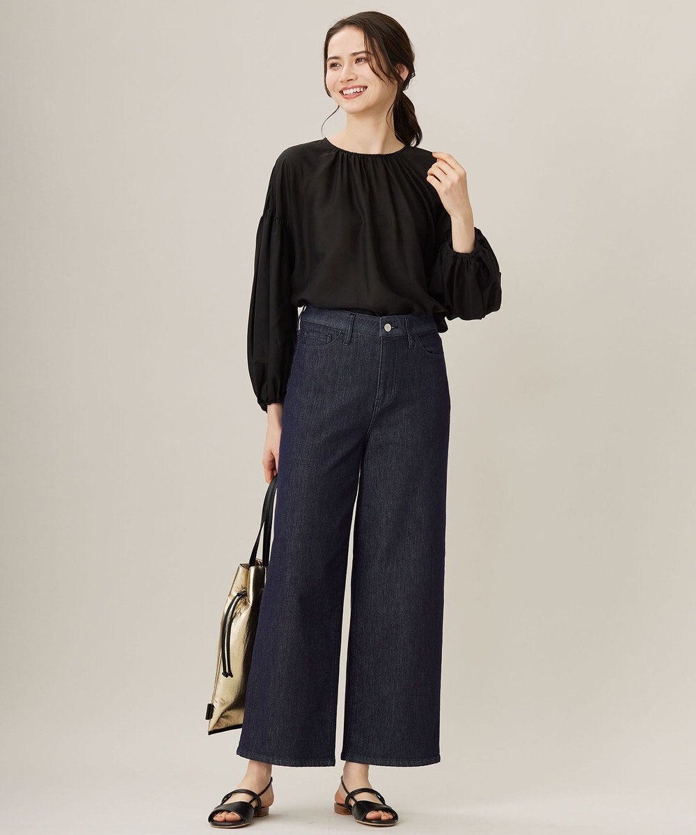 自由区 【洗える】ウスカルデニム ワイドパンツ 