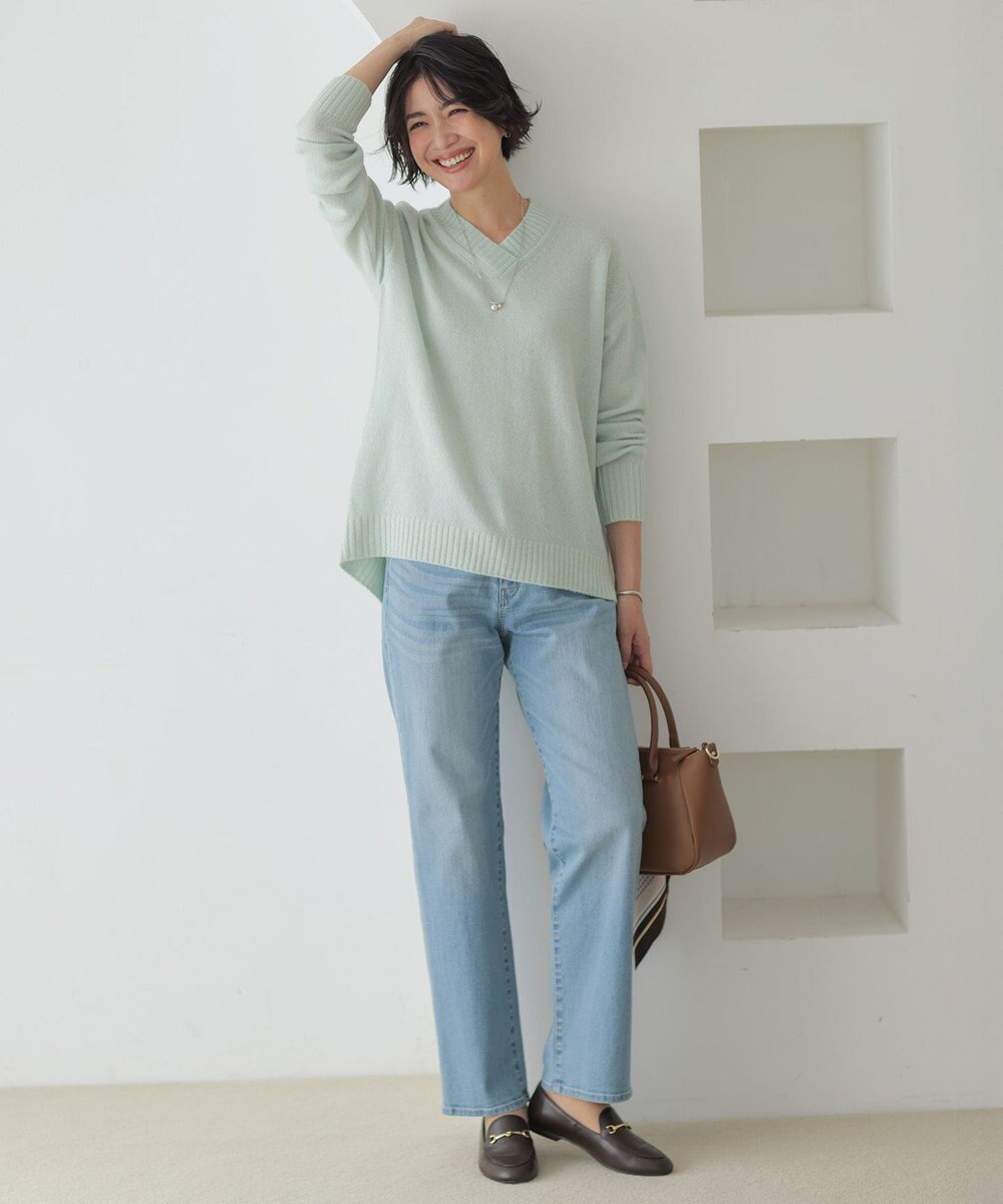 J.PRESS LADIES L 【洗える】BASIC STRETCH DENIM ボーイフィット デニム 