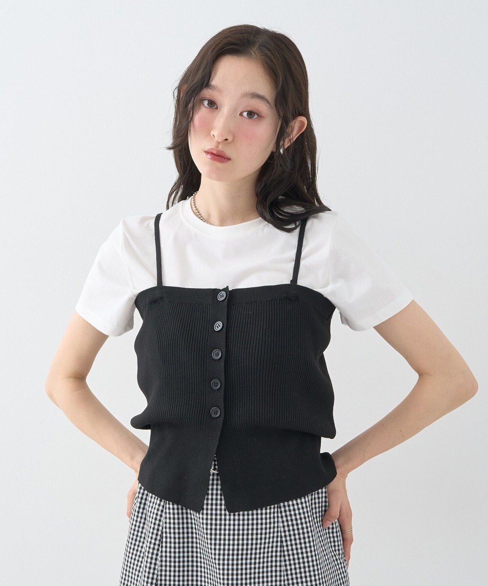 earth music&ecology ＳＥＴ２点コンパクトＴＥＥ＋マルチｗａｙニットビスチ 