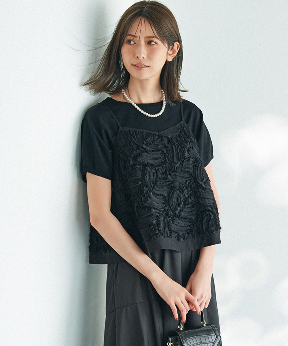 23区 L 【新色追加/洗える】レーヨンポリエステルストレッチ プルオーバー ニット 