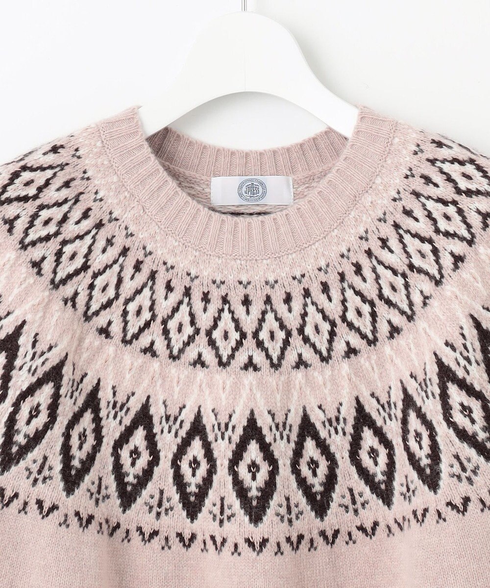 J.PRESS LADIES 【洗える】FAIR ISLE ラウンドネック ニット 