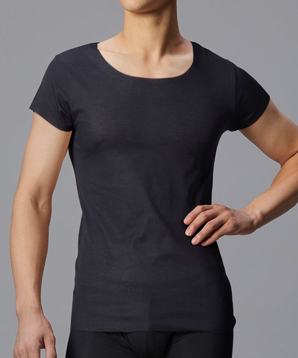 WACOAL MEN 【オーガニック綿混インナー】多機能を着る。綿の贅沢オーガニック フリーなカッティング（ネック・袖・裾）2分袖 GL5210 /ブロス バイ ワコールメン 