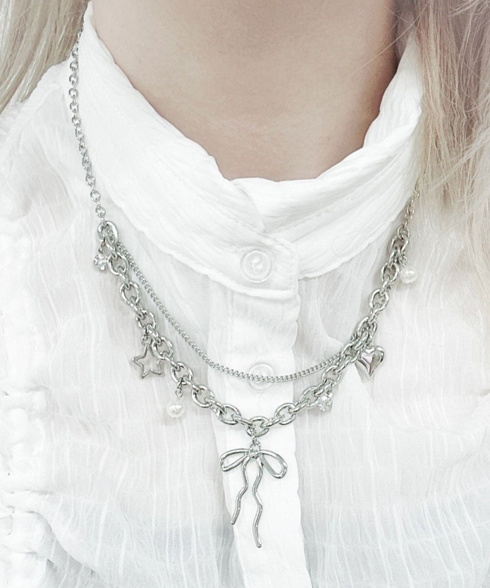 WEGO Lマルチチャームダブルネックレス 