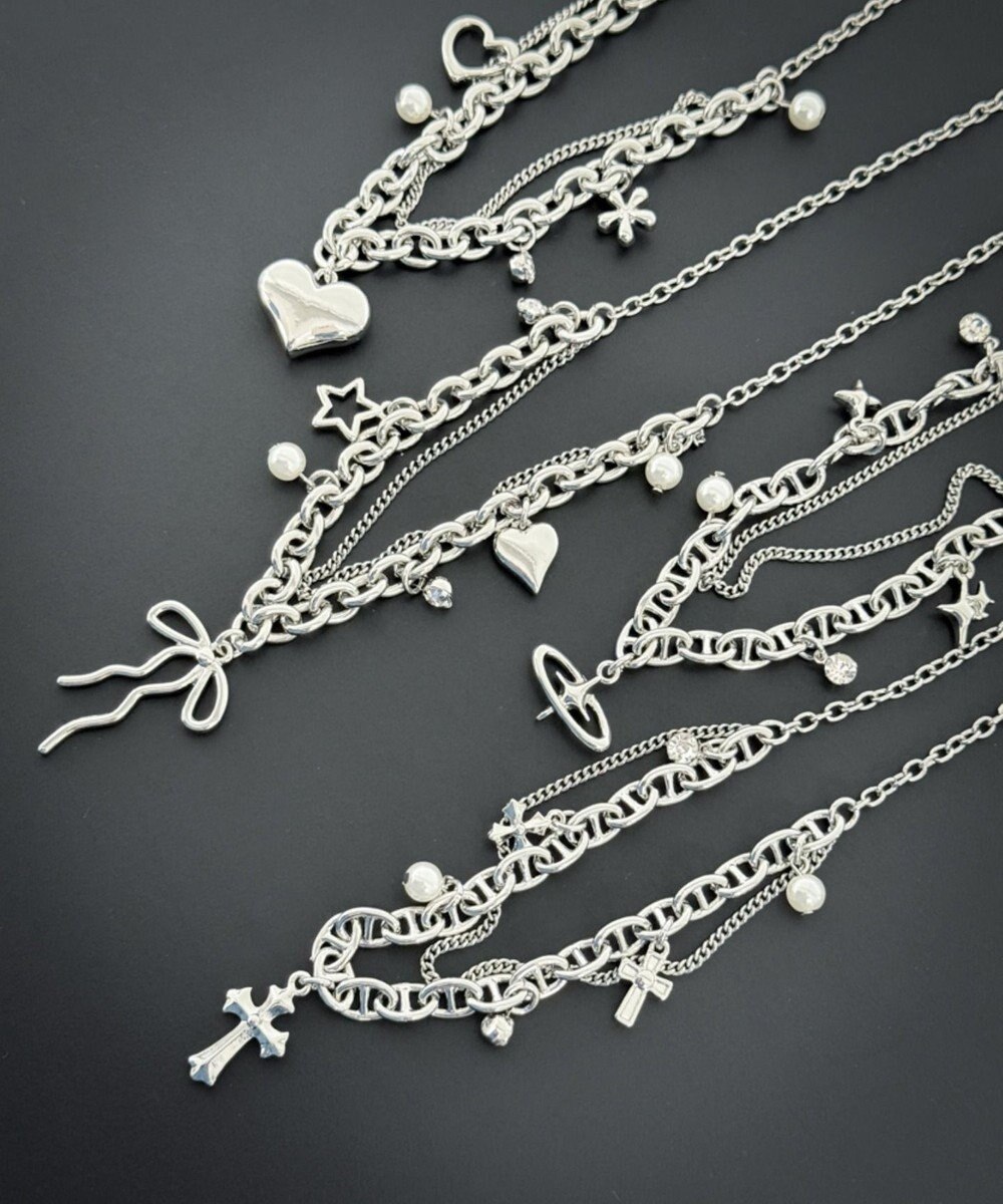 WEGO Lマルチチャームダブルネックレス 