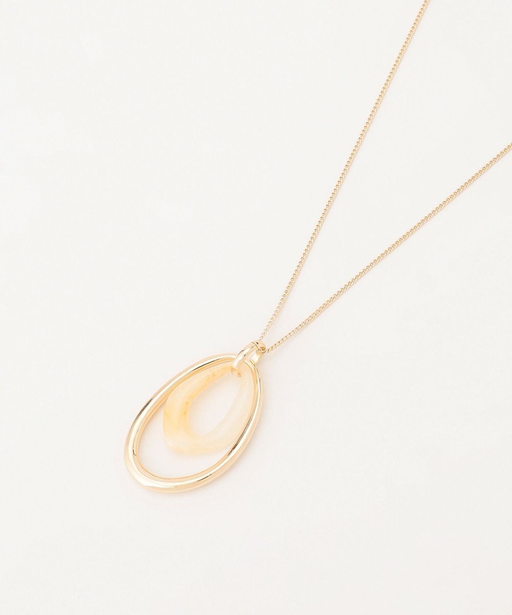 ANY メタルモチーフ ダブルリングネックレス 