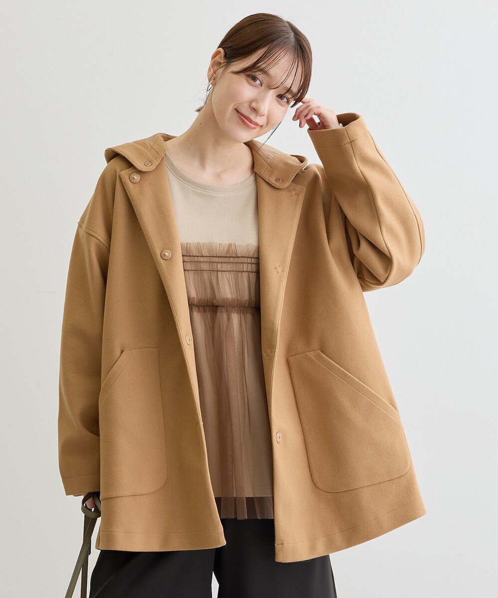 Green Parks フード取り外しハーフコート 