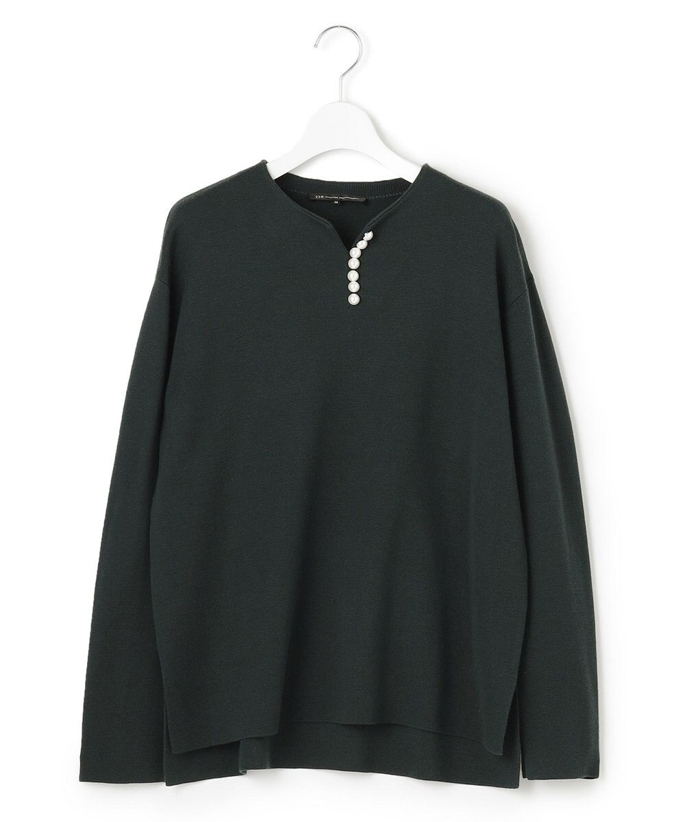 23区 ウールブレンド ラインパール プルオーバー 
