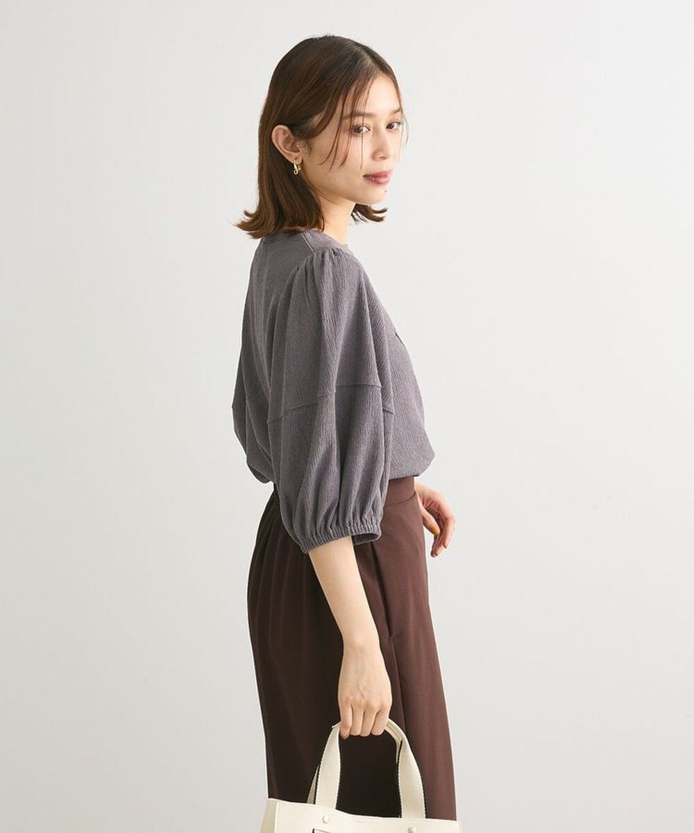 Green Parks ランタンスリーブ表面カットロゴプルオーバー 