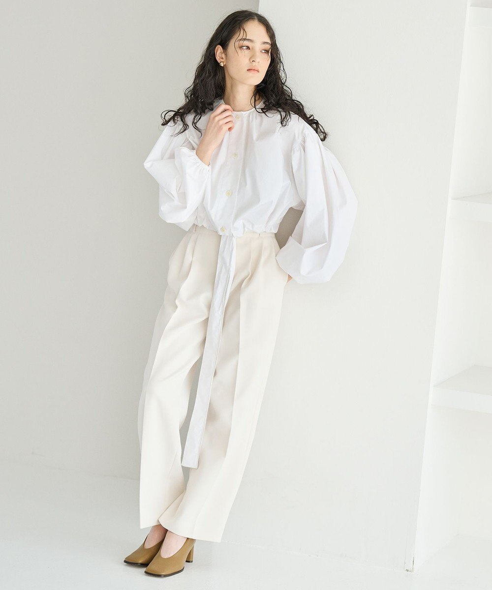 #Newans ウエストリボンショートブラウス 