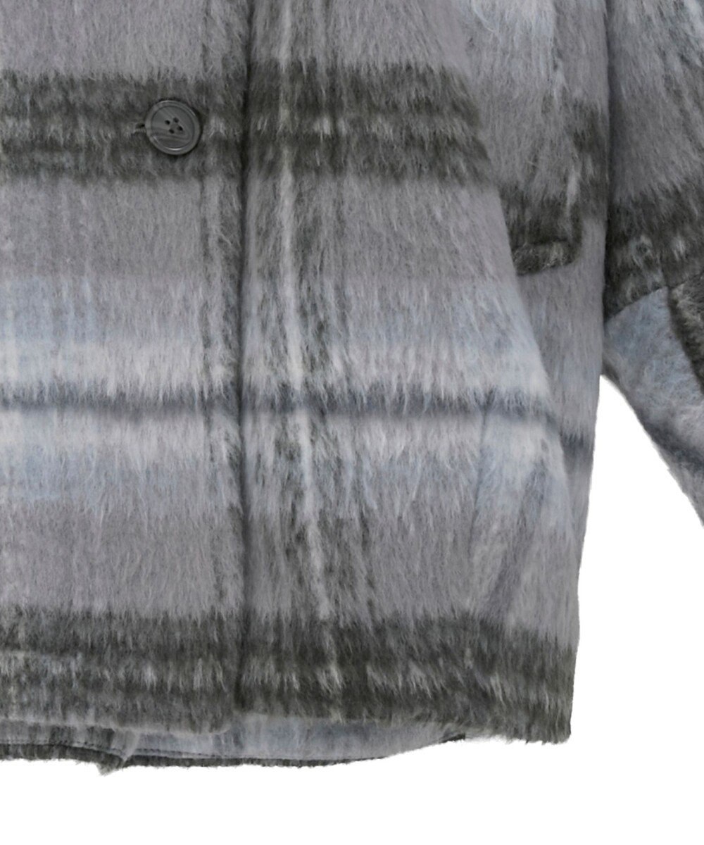 earth music&ecology チェックシャギーコート 