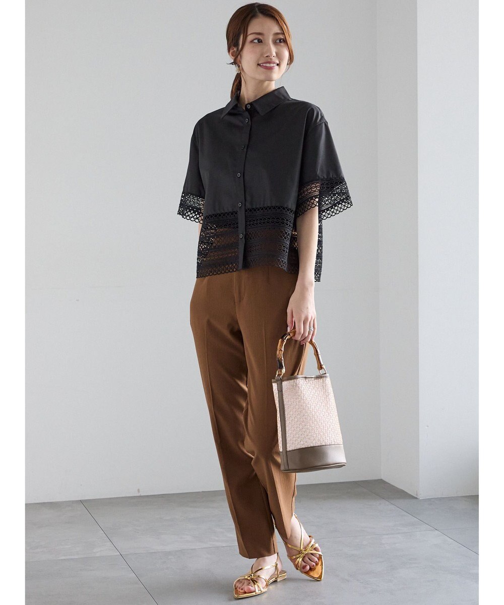 Te chichi メタル釦楊柳テーパードパンツ 