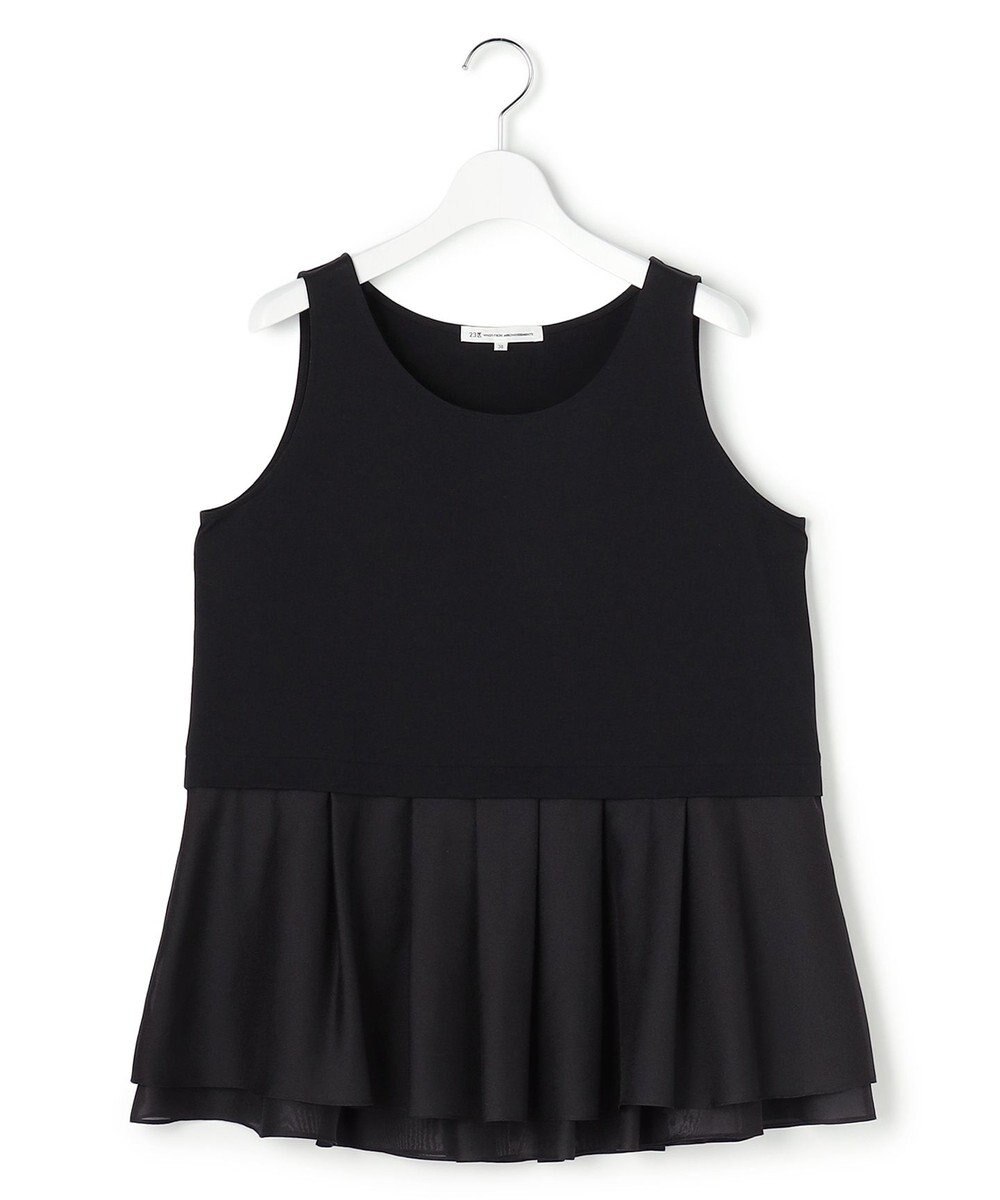 23区 【先行予約】ナチュラルコットンベア シアーペプラム タンクトップ 