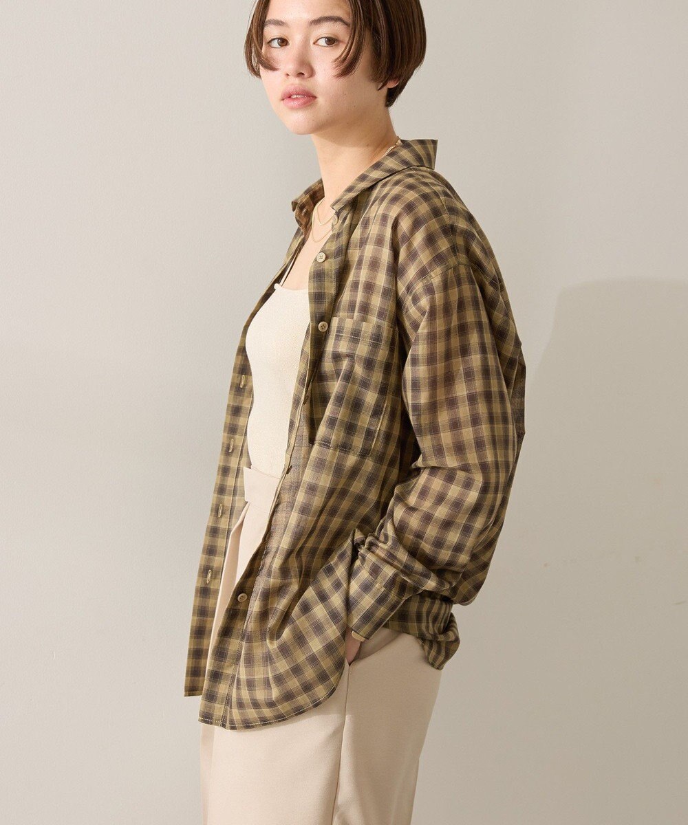 AMERICAN HOLIC シアーチェック柄オーバーシャツ 