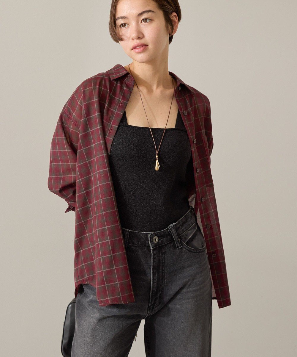 AMERICAN HOLIC シアーチェック柄オーバーシャツ 