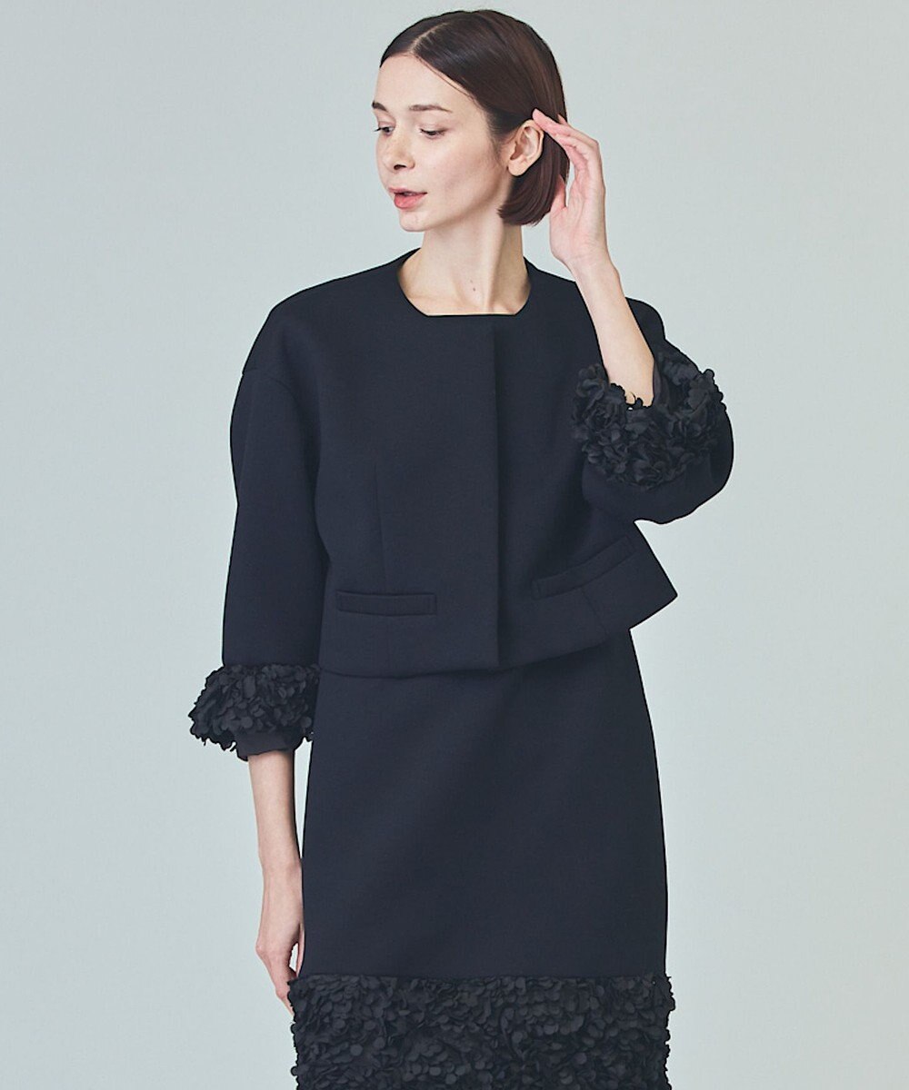 GRACE CONTINENTAL フラワーチュール切替ジャケット 