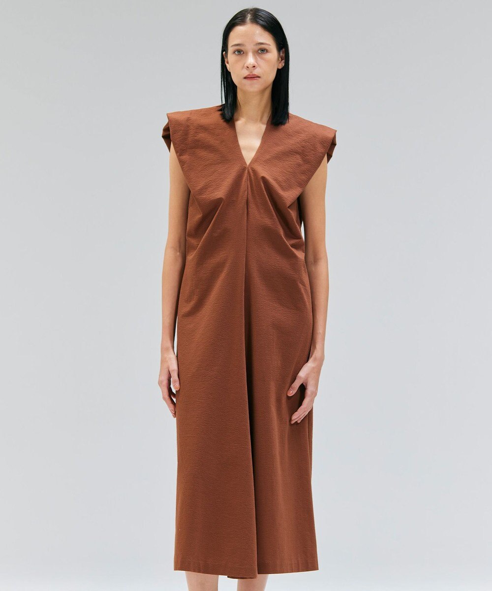 BEIGE， 【洗える】SCALA / コットンリネンボリュームスリーブワンピース 