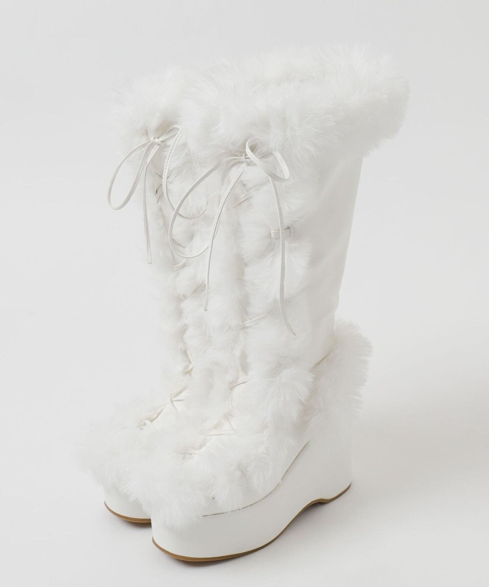 WEGO レースアップボリュームファーロングブーツ 