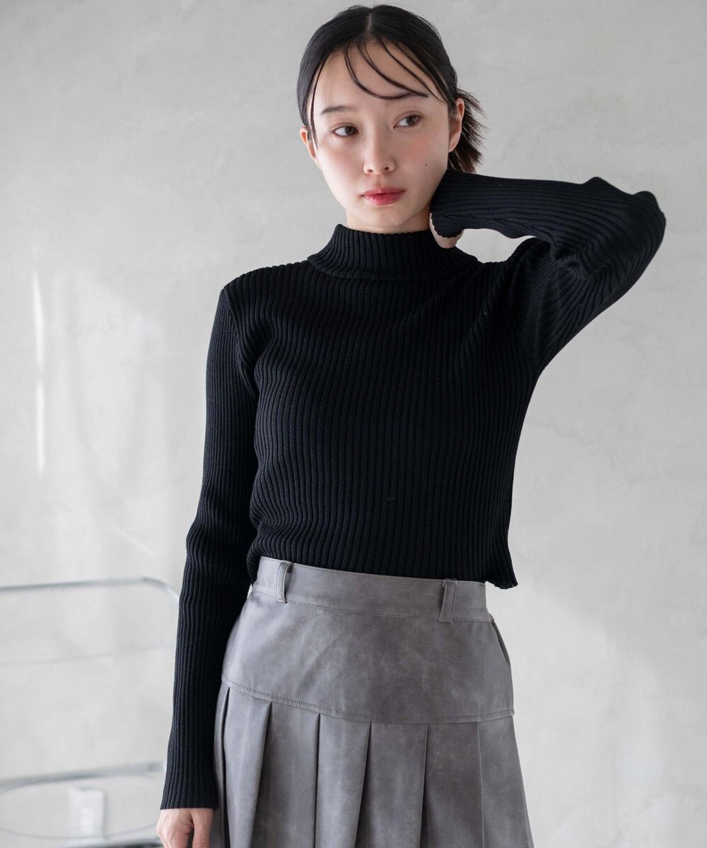 WEGO リブハイネックショートニット 