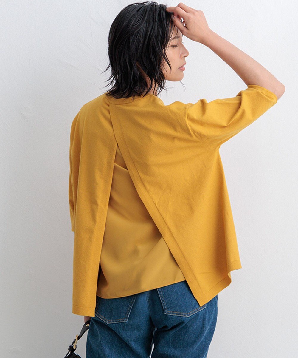 23区 【ご好評につきカラー追加/洗える】ヴィスコースストレッチ バックデザイン ニット 