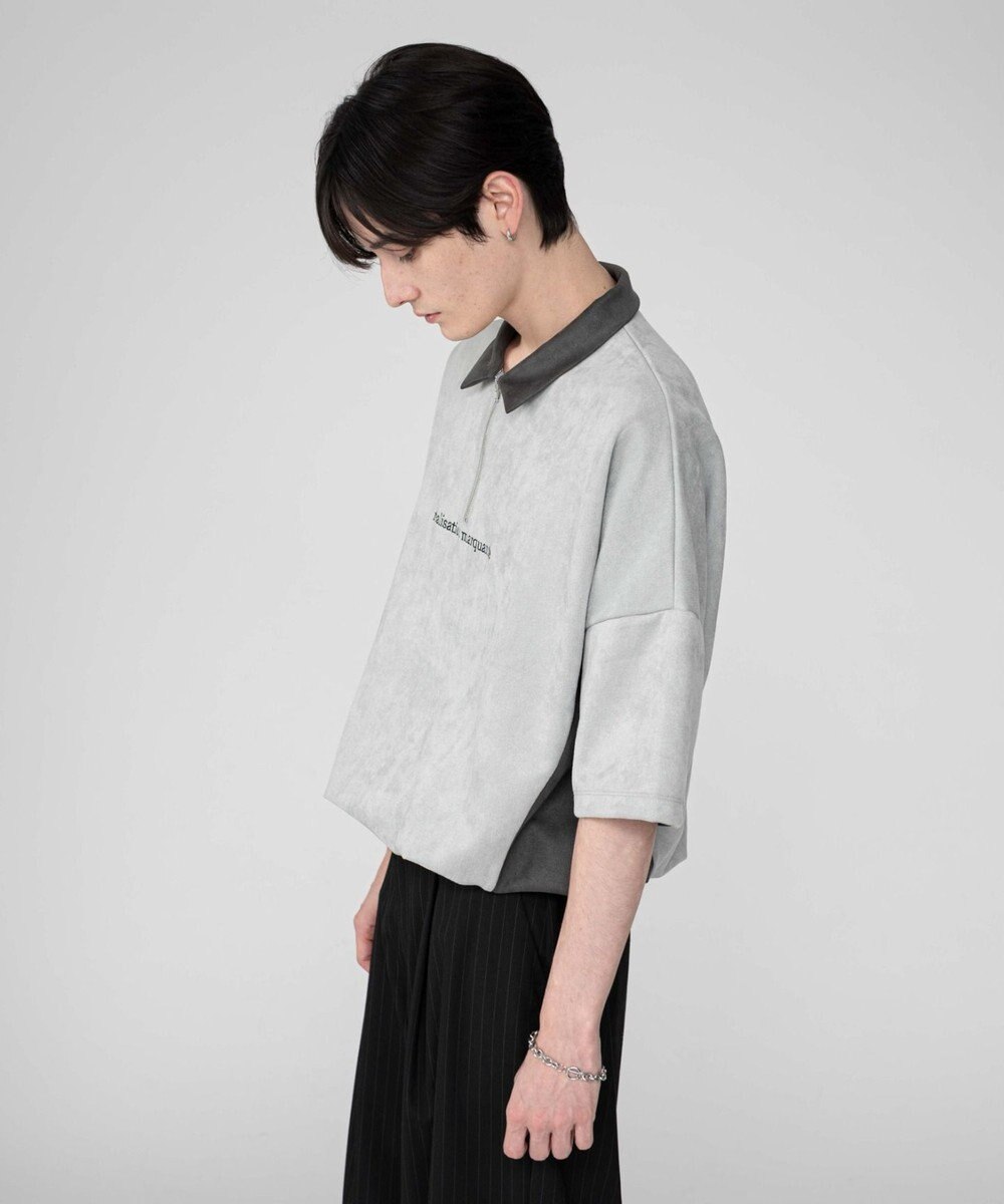 WEGO 【ユニセックス着用ITEM/MLサイズ展開】フェイクスウェードドルマンハーフZIPT（SS） 