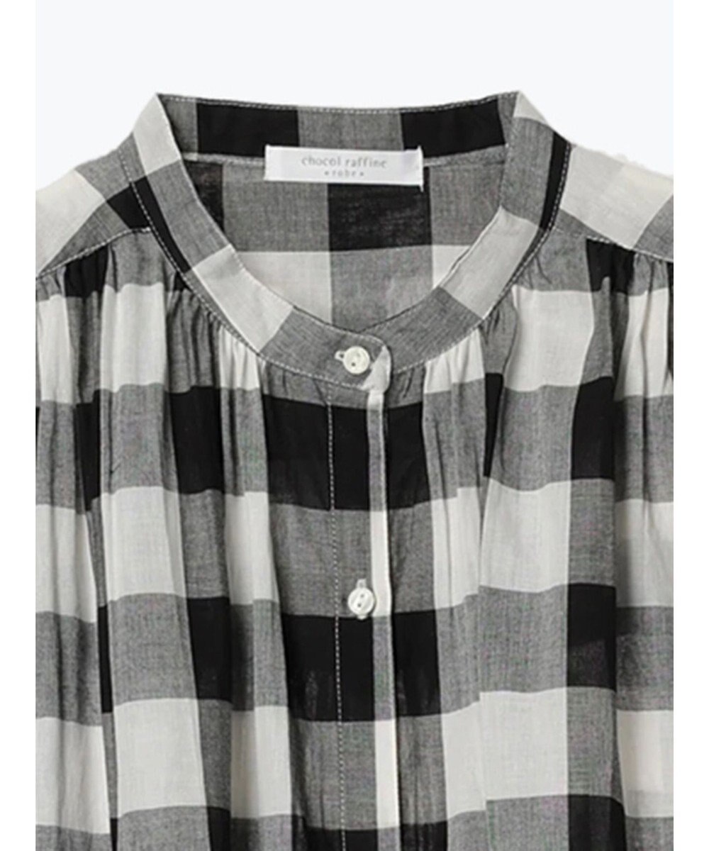 Green Parks インド綿 ギンガムチェックノースリーブワンピース 