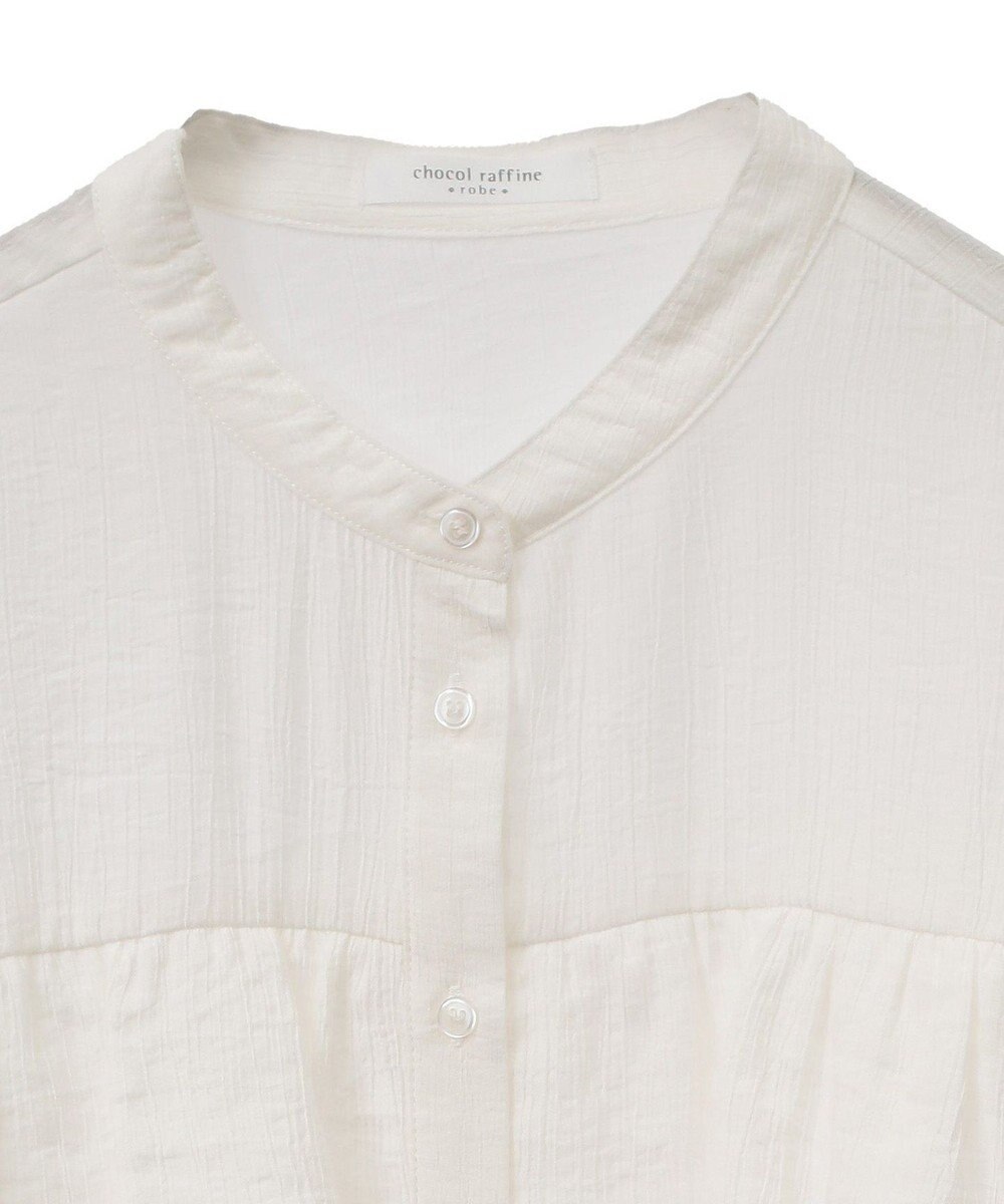 Green Parks シアーフリルショート丈ブラウス 