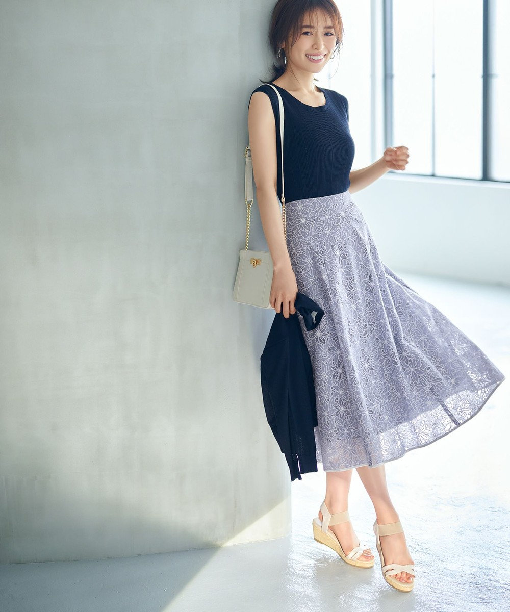 洗える】フラワーレーシーオパール スカート any SiS ファッション通販 【公式通販】オンワード・クローゼット
