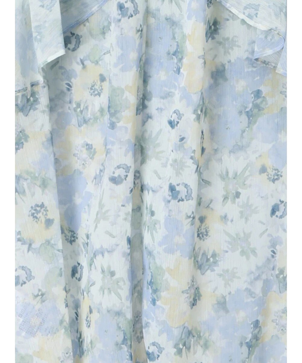 Te chichi フラワーパターンシアーフリルブラウス 