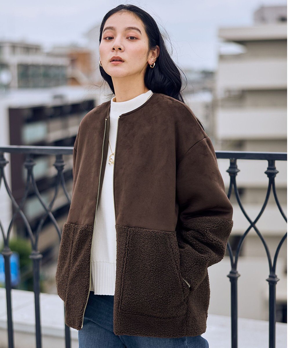 ANY L スエードボアコンビブルゾン 